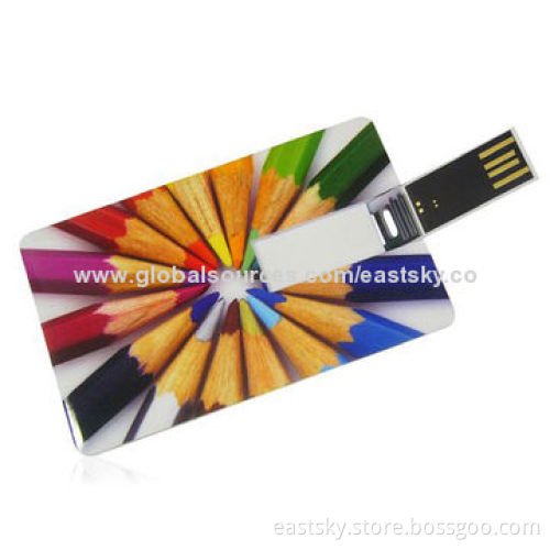 Promotional Name Card Style USB with 64MB to 32GB Flash Drive Capacities, OEM Orders are Welcome